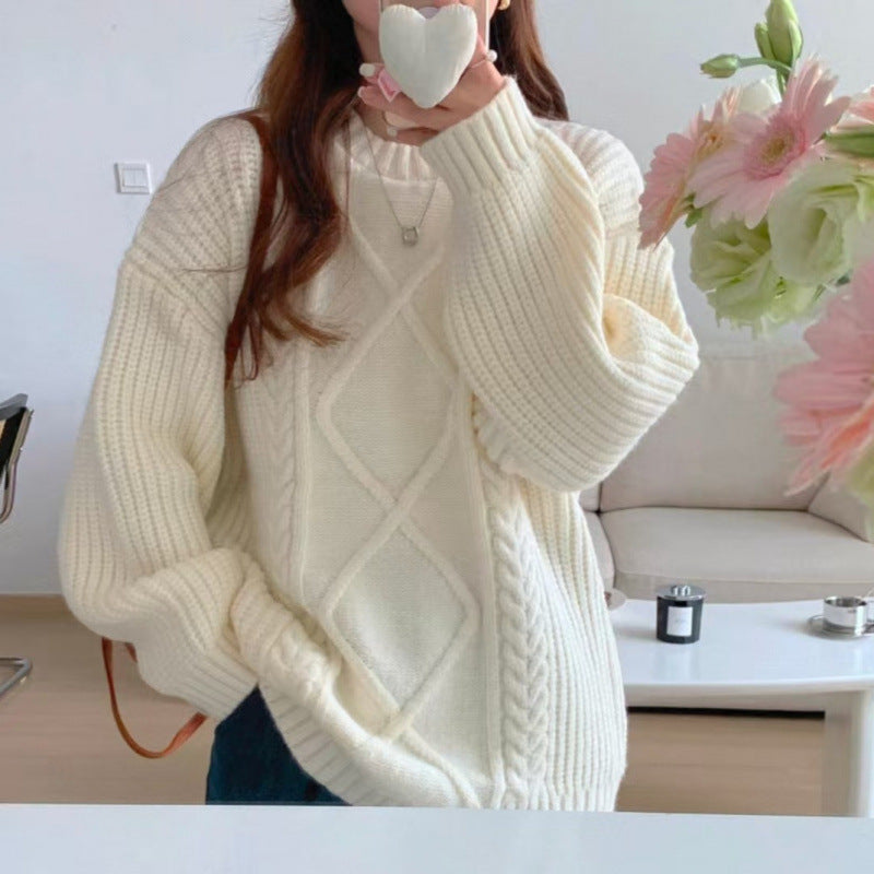 Damen Kuscheliger Oversized Pullover aus feinem Strick Drune