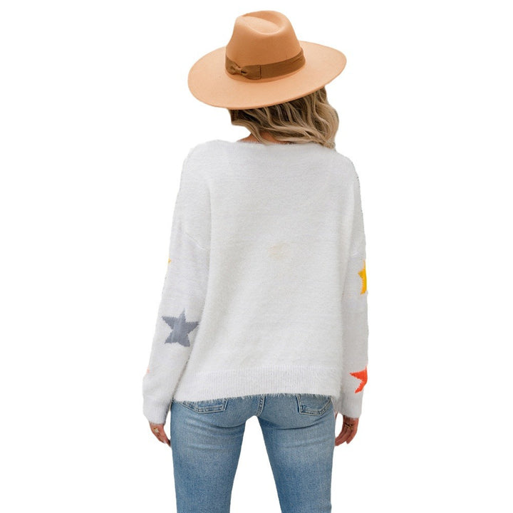 Damen modischer Pullover mit Sternenmotiv Drune