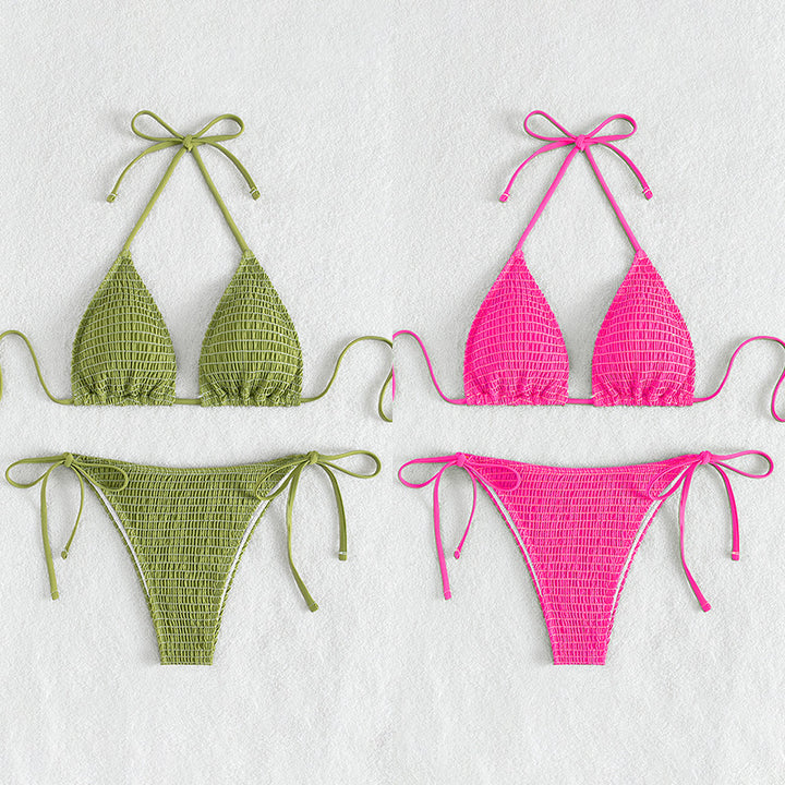 Damen Triangel-Bikini mit gerafftem Design Drune