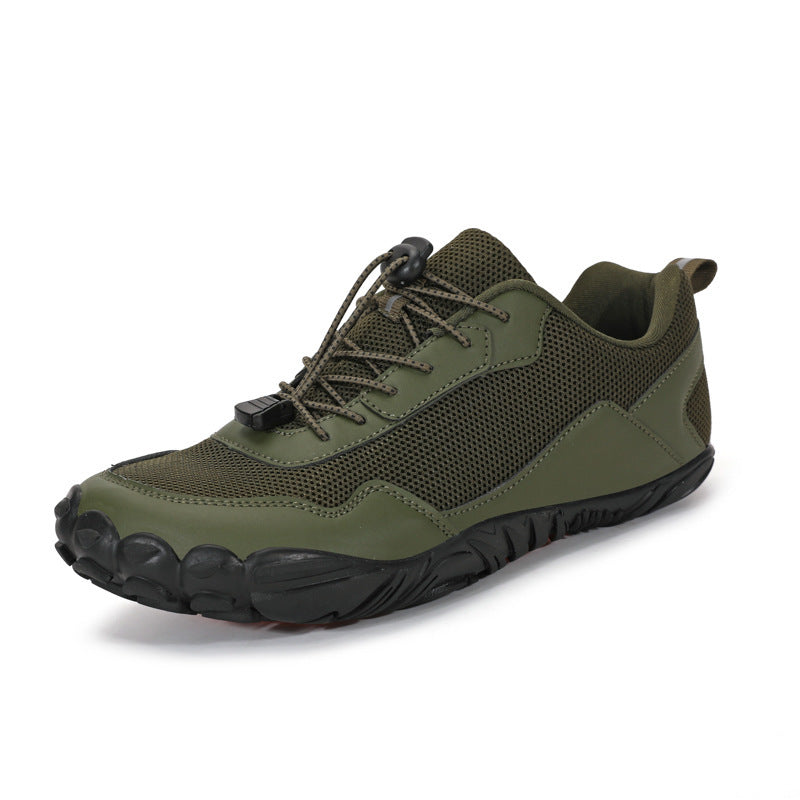 Herren nan leichter Schnellzug-Trekkingschuh mit Gummizehschutz, atmungsaktivem Meshoberteil und profiliertem Outdoor-Laufsohle Drune