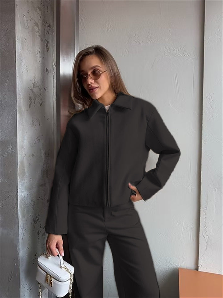 Damen sportliche und stylische Jacke mit Reißverschluss Drune