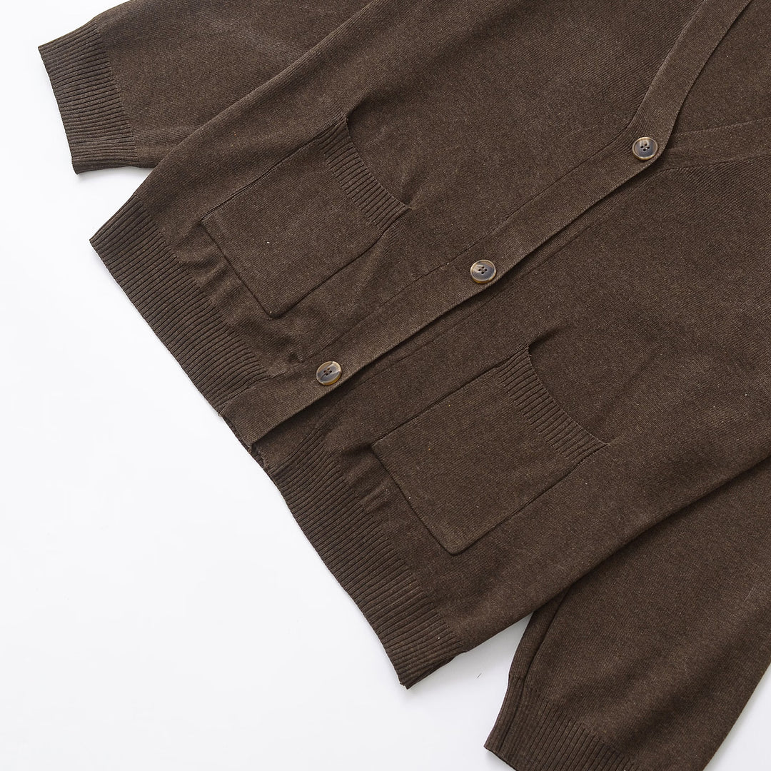 Damen Strickjacke mit tiefem V-Ausschnitt und praktischen Taschen Drune