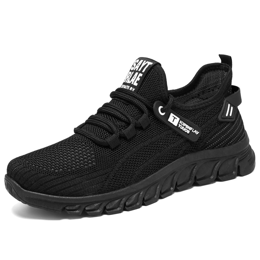 Herren nan atmungsaktiver Strick-Chunky-Sneaker mit elastischem Einstieg, stabiler Dämpfungssohle und Zuglasche Drune