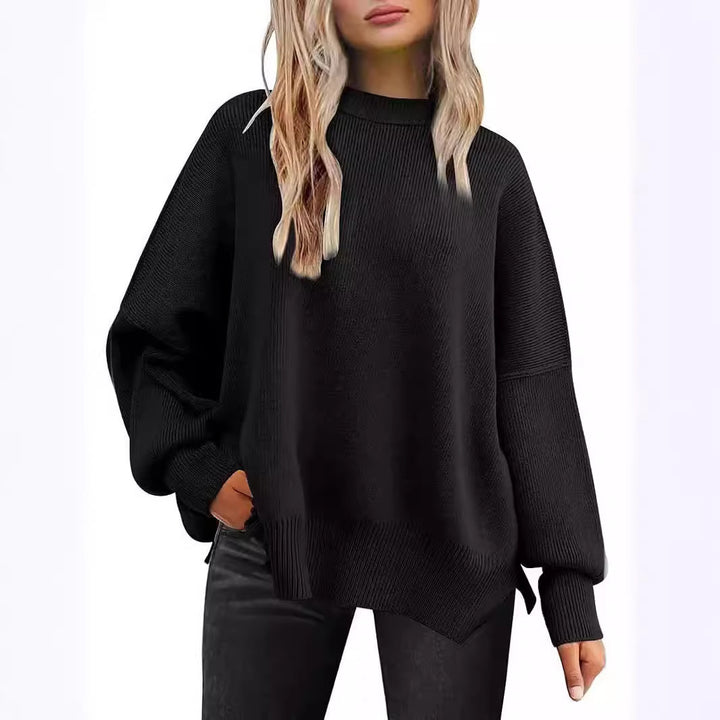 Damen Oversized Strickpullover mit breiten Ärmeln und strukturierter Oberfläche Drune