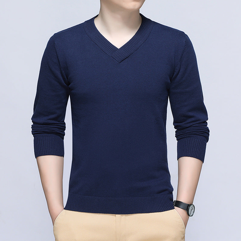 Herren eleganter Pullover mit V-Ausschnitt und feiner Strickstruktur Drune
