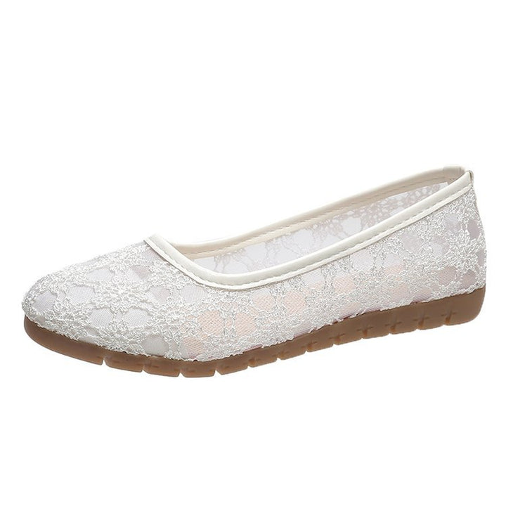 Damen elegante Ballerinas aus filigranem Spitzenmaterial Drune