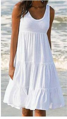 Damen lässiges Sommerkleid mit fließendem Schnitt und Rüschendetails Drune