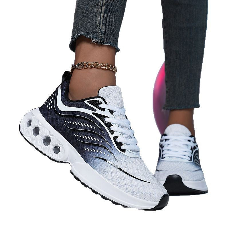 Damen nan sportive Strick-Laufschuhe mit belüfteter Luftkammersohle und ergonomischer Abrollsohle Drune