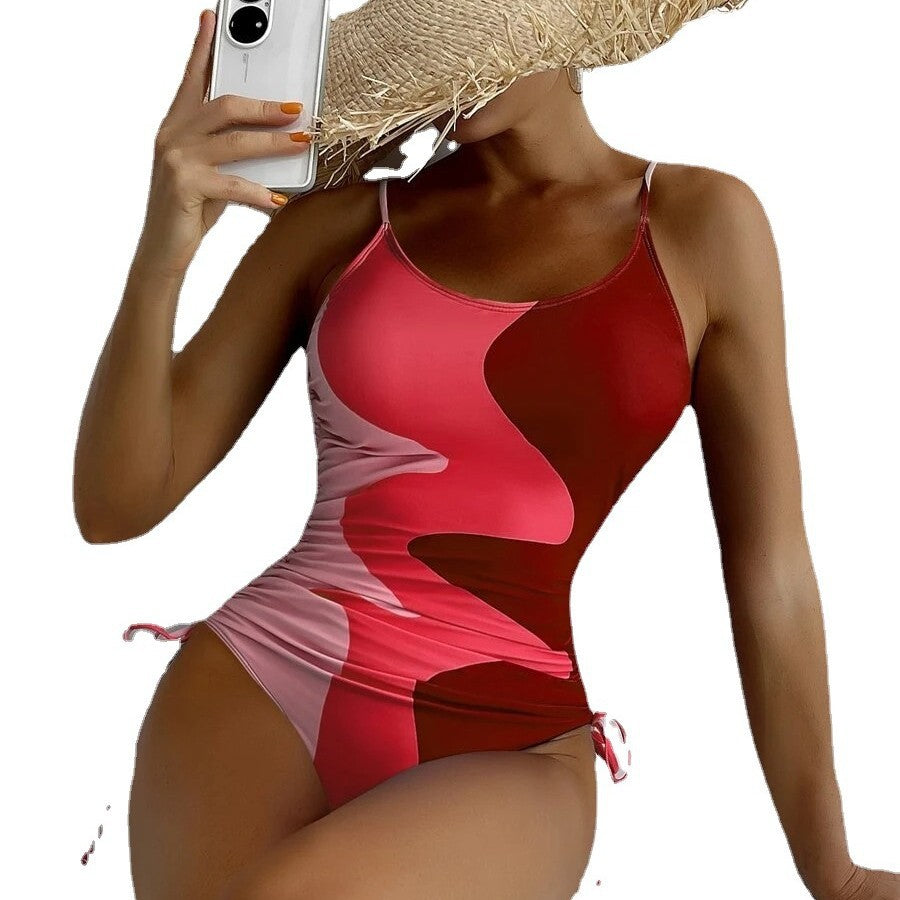 Damen Einteiler-Badeanzug mit verspielten Cut-Outs und floralem Design Drune