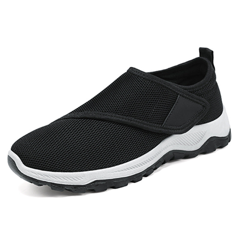 Herren nan atmungsaktiver Slip-On Mesh-Sneaker mit Klettverschluss, gepolsterter Komfortsohle und rutschfester Profilsohle Drune