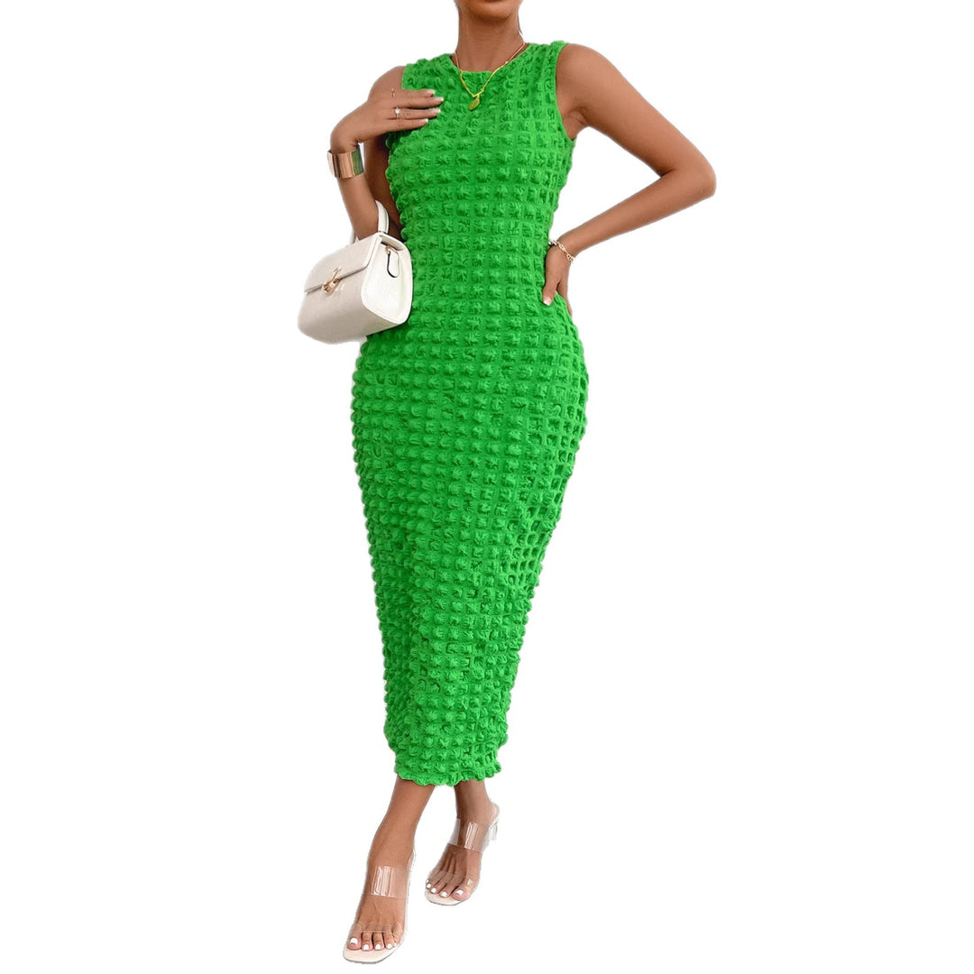 Damen Midi-Kleid mit strukturiertem Obermaterial und figurbetontem Schnitt Drune