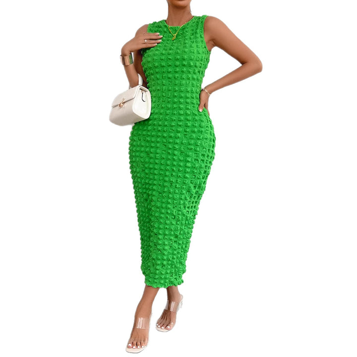 Damen Midi-Kleid mit strukturiertem Obermaterial und figurbetontem Schnitt Drune