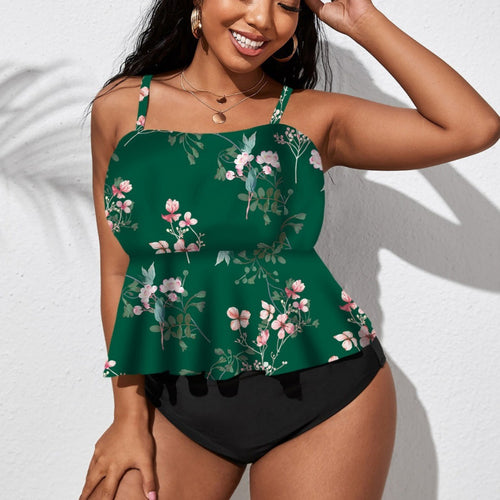 Damen Badeanzug mit schickem Flatterrock und floralem Design Drune