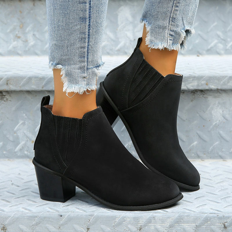 Drune | Vintage Stiefeletten Mit Klobigem Absatz