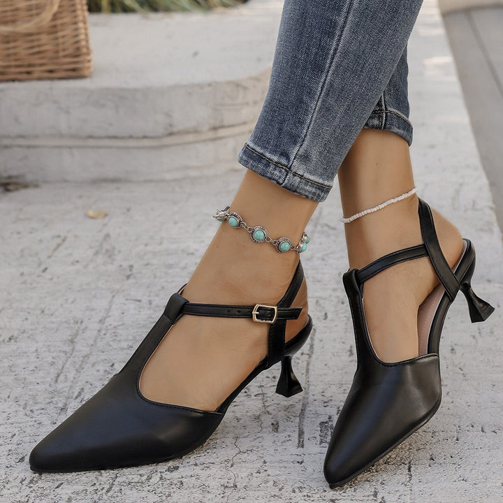 Damen Slingback-Pumps mit eleganter Spitze und komfortablem Blockabsatz Drune
