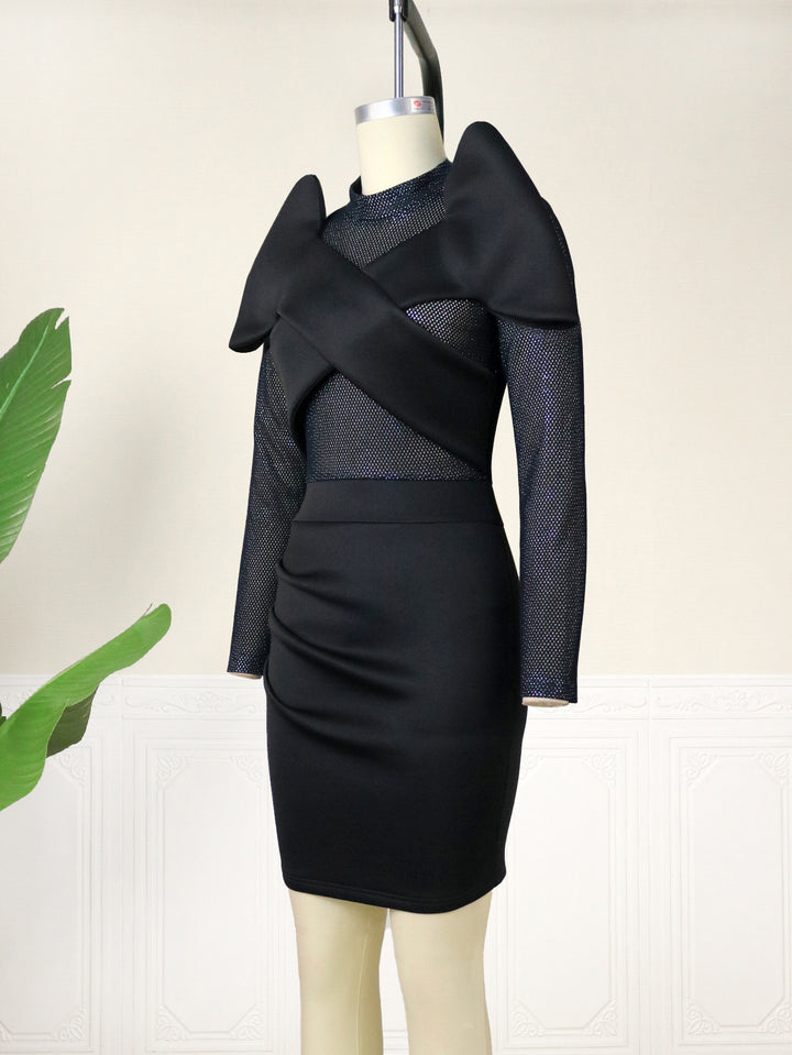 Damen Elegantes Cocktailkleid mit innovativem Rüschendesign Drune