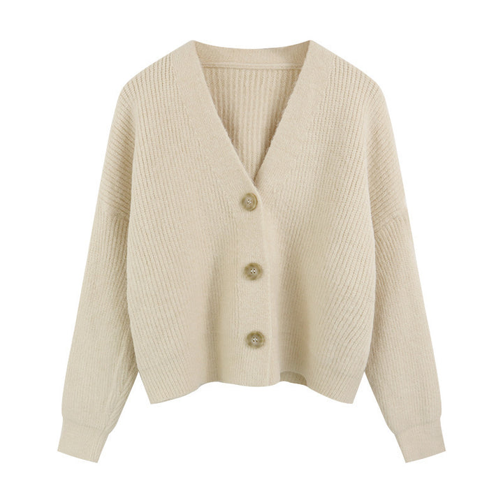 Damen Komfortabler Strickcardigan mit Knopfdetails und feiner Struktur Drune