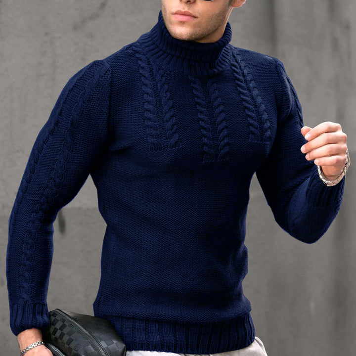 Herren Strickpullover mit hochstehendem Kragen Drune