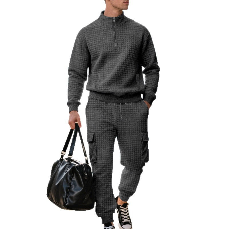 Herren Sportliches Ensemble mit Stehkragen und praktischen Cargotaschen Drune