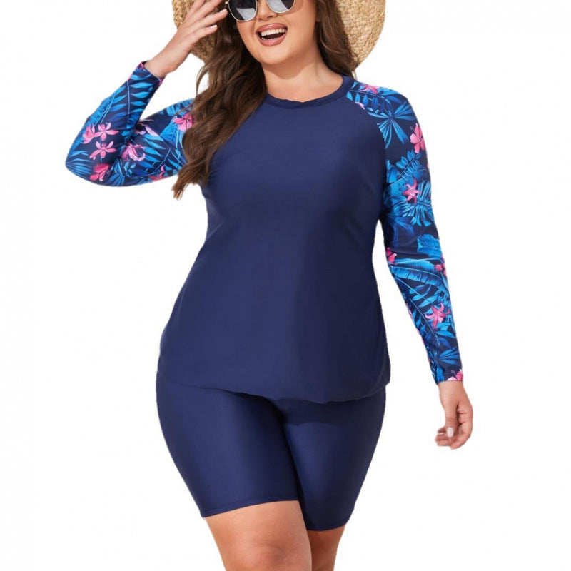 Damen UV-Schutz Schwimmanzug mit langen Ärmeln und Shorts Drune