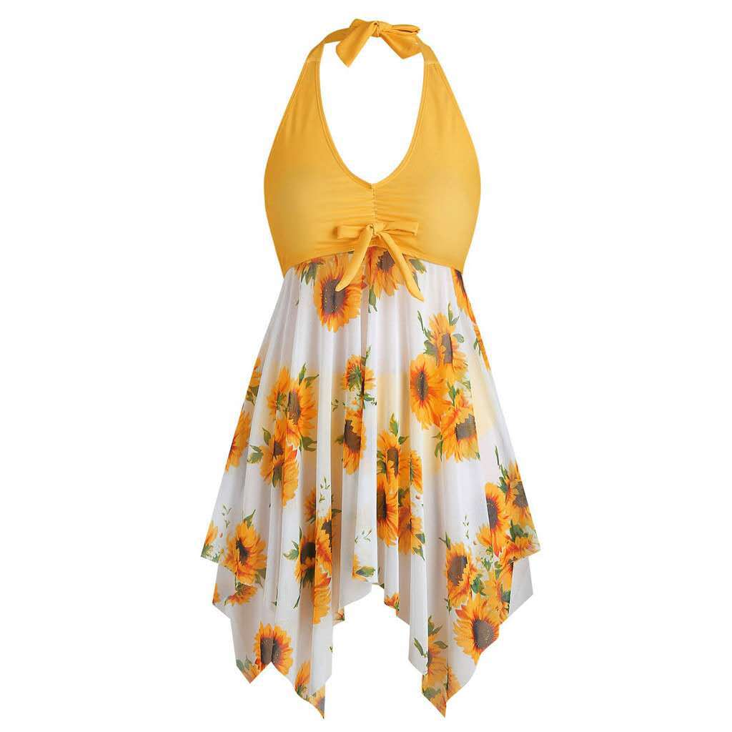 Damen Strandkleid mit verspieltem Blumendesign Drune