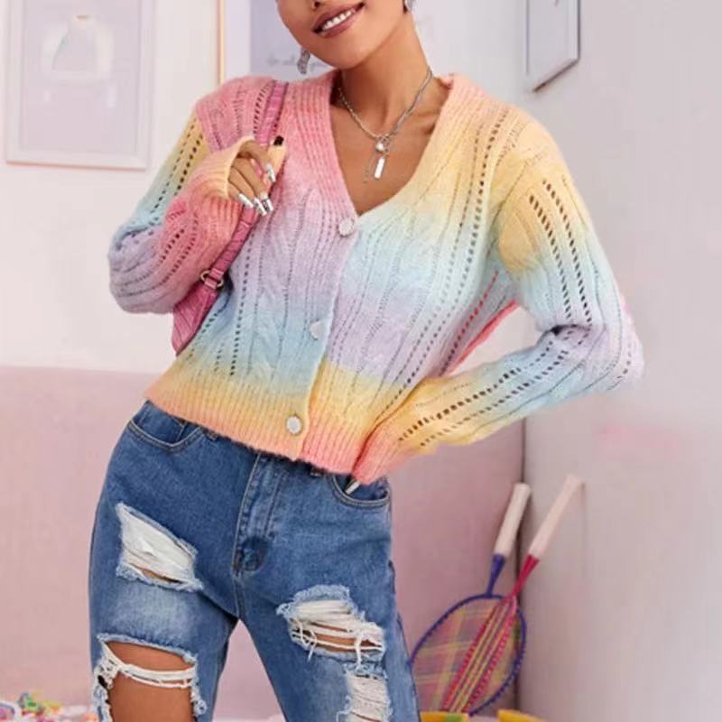 Drune | Strickjacke Gestrickt Bequeme Passform Voluminöse Ärmel Zopfmuster