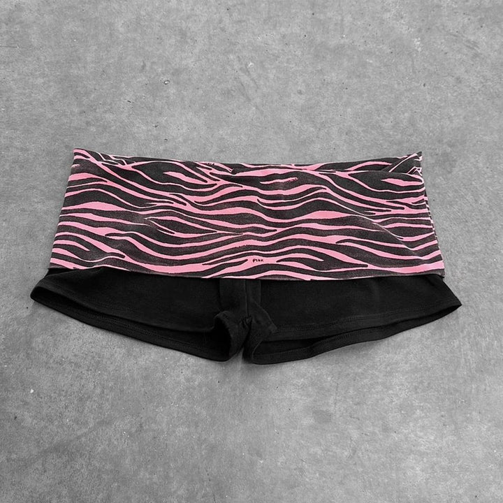 Damen Sportliche Shorts mit modischem Zebra-Muster Drune