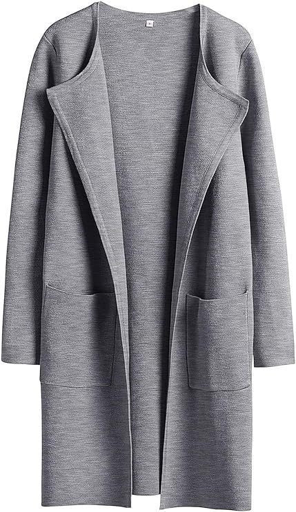 Damen modische Strickjacke mit offenen Front und praktischen Taschen Drune