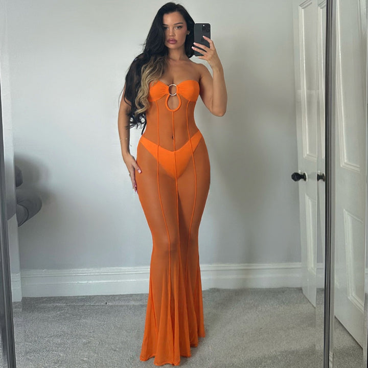 Damen Selbstbewusstes Strandkleid mit verführerischem Cut-Out und raffiniertem Knotendesign Drune