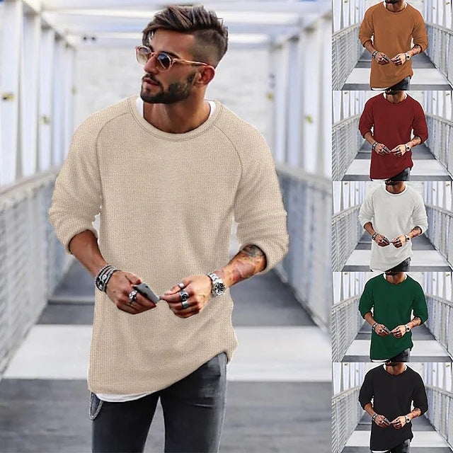 Herren lässiger Pullover mit innovativem Strickmuster Drune