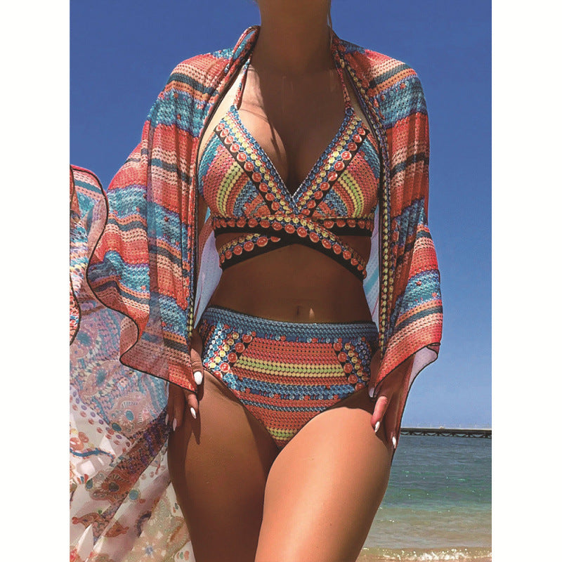Damen Bikini-Set mit hoch geschnittenem Slip und verstellbarem Oberteil Drune