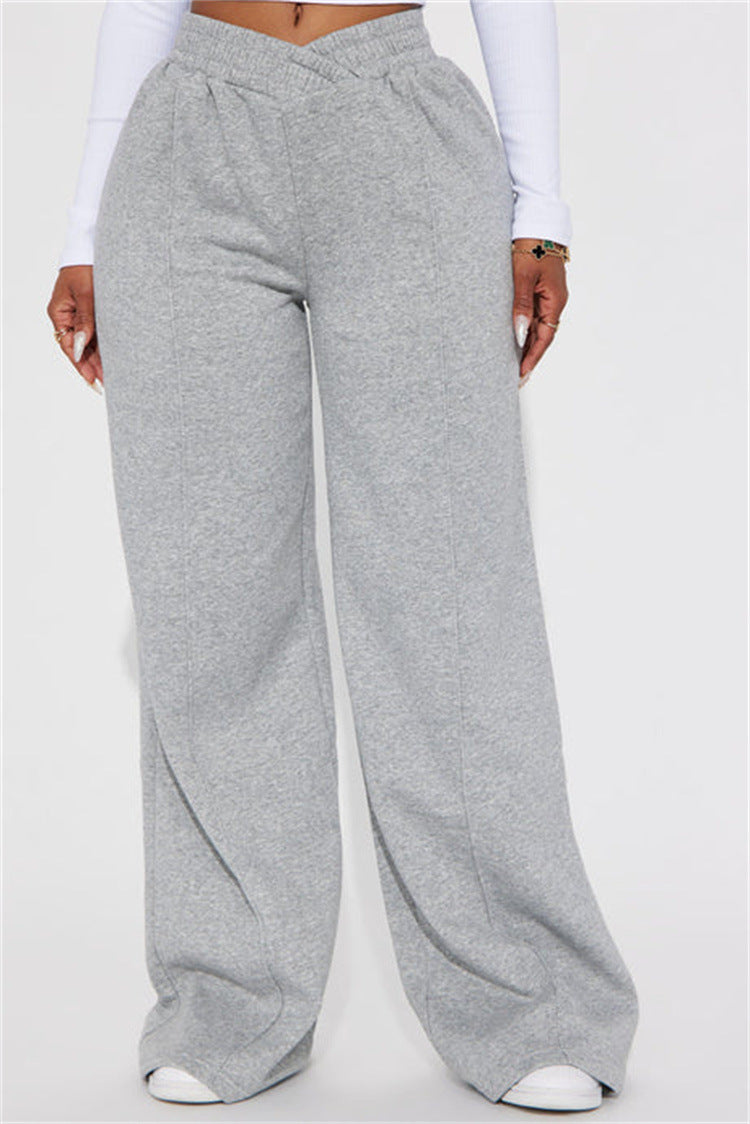 Damen Freizeitweite Hose mit elastischem Bund und seitlichen Taschen Drune