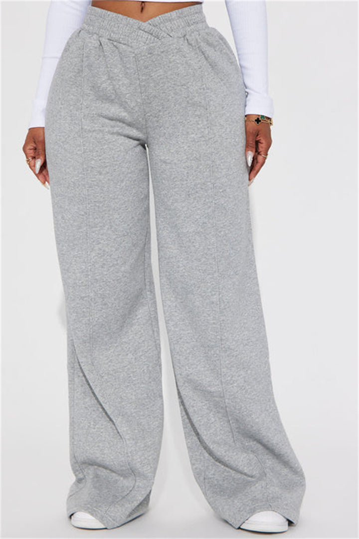 Damen Freizeitweite Hose mit elastischem Bund und seitlichen Taschen Drune