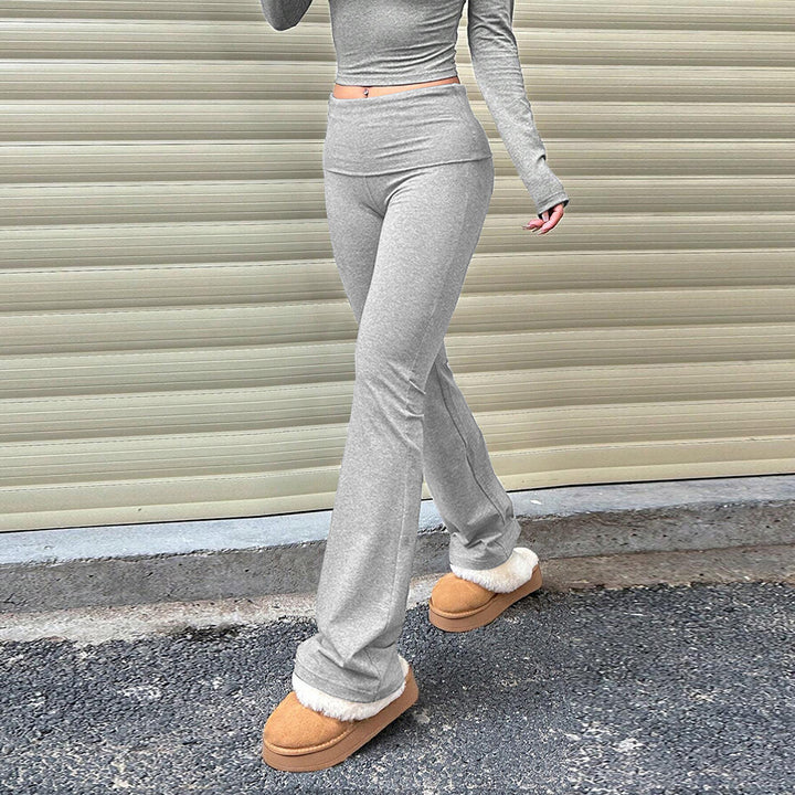Damen Loungehose im eleganten Flared-Look mit weichem Futter Drune