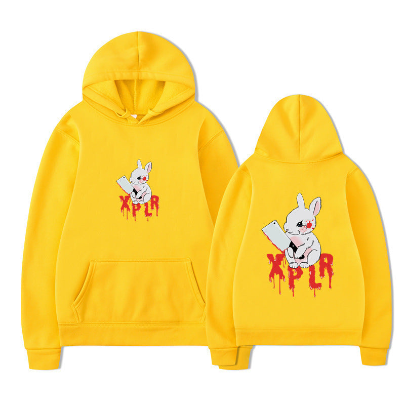 Damen Kapuzensweater mit auffälligem Cartoon-Motiv und bequemer Passform Drune