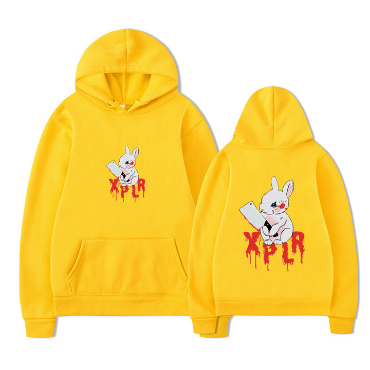 Damen Kapuzensweater mit auffälligem Cartoon-Motiv und bequemer Passform Drune