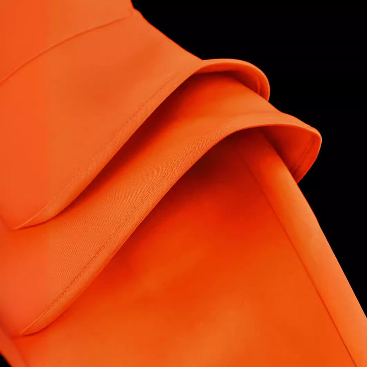 Damen Elegantes Kleid mit asymmetrischem Schnitt und voluminösen Puffärmeln Drune