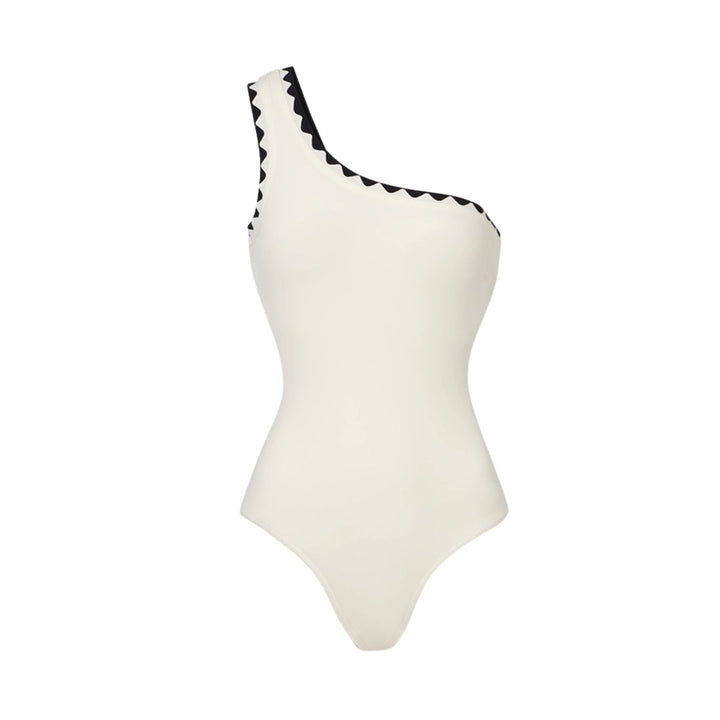 Damen Einteiler Badeanzug mit asymmetrischem Design und passendem Rock Drune