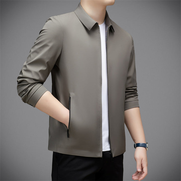 Herren leichte Mikrofaserkurjacke mit modernem Stehkragen und funktionalen Taschen Drune