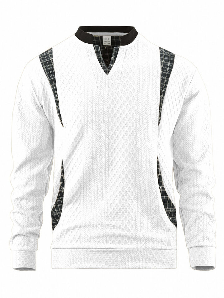 Herren Strickpullover mit modischen Karoelementen Drune