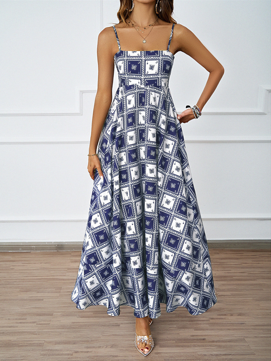 Damen Maxikleid mit grafischem Muster Drune