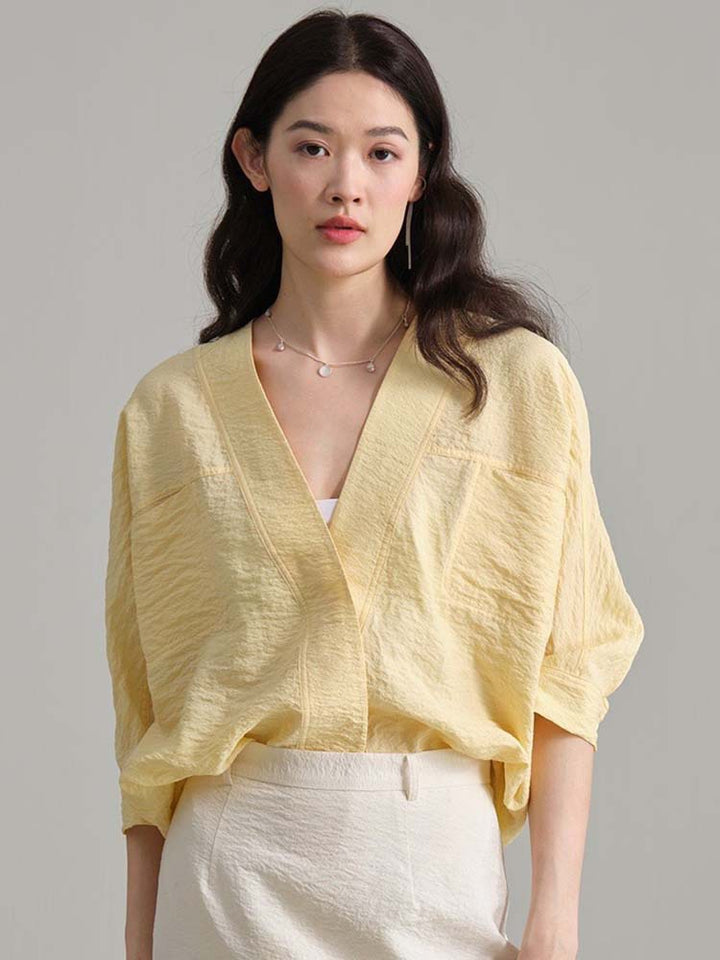 Damen lässige und elegante offen geschnittene Bluse Drune