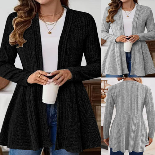 Damen Strickjacke mit verspieltem Design und seitlichem Gürtel Drune