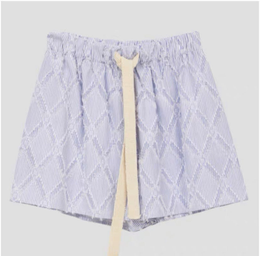 Damen lässige Shorts mit elastischem Bund und slidlichem Muster Drune