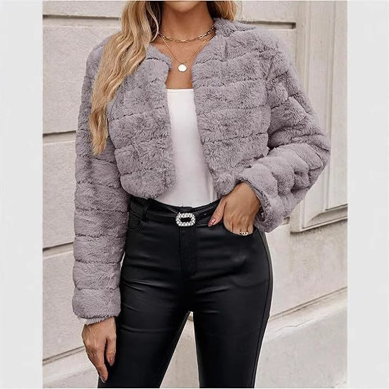 Damen modische Leopardenmuster Fleecejacke Drune