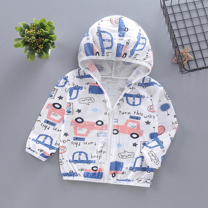 Unisex nan leichte Kapuzenjacke für Kleinkinder mit süßem Tierprint und Reißverschluss  Drune