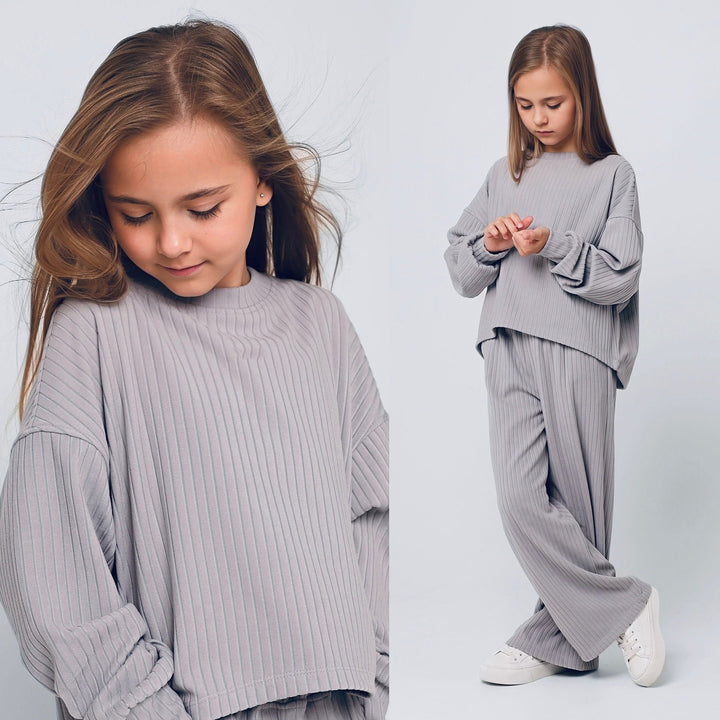 Damen lässiges gestreiftes Loungewear-Set mit weit geschnittenen Hosen Drune