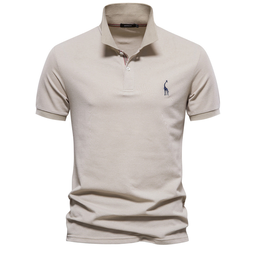 Herren klassisches Poloshirt aus atmungsaktiver Baumwolle mit modischem Kragen Drune