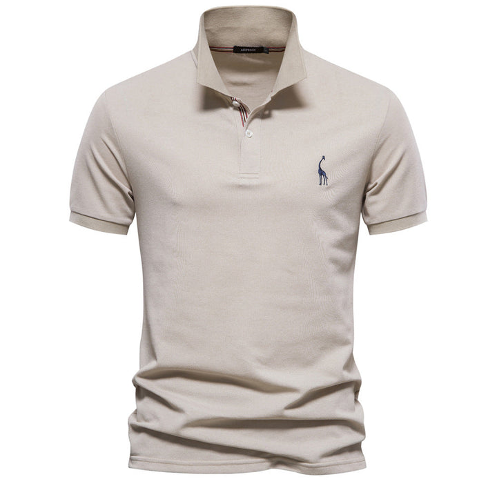 Herren klassisches Poloshirt aus atmungsaktiver Baumwolle mit modischem Kragen Drune
