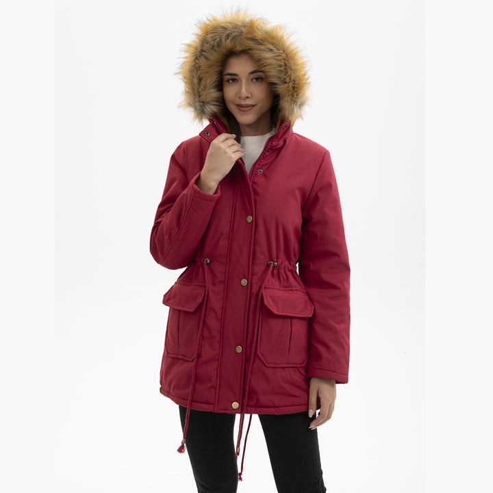 Damen Winterparka mit Pelzkragen Drune
